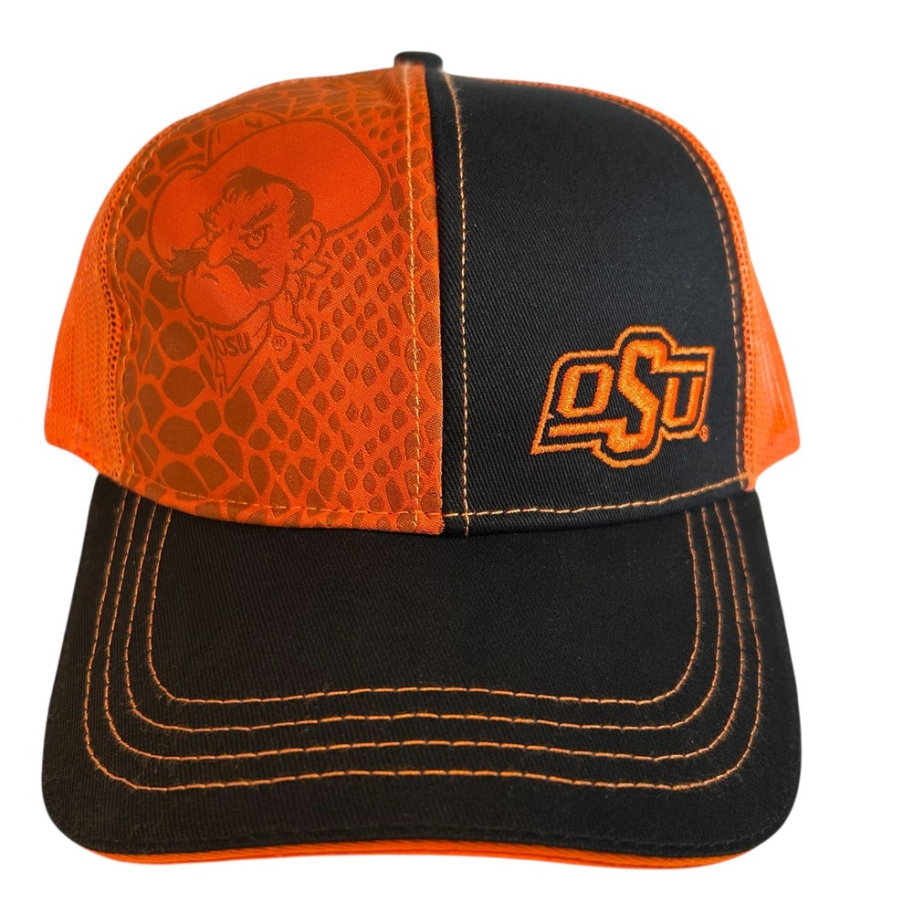 Oklahoma State‎ Cowboys OSU Mascot Trucker Hat Mesh Cap OSFA Orange Black NWT